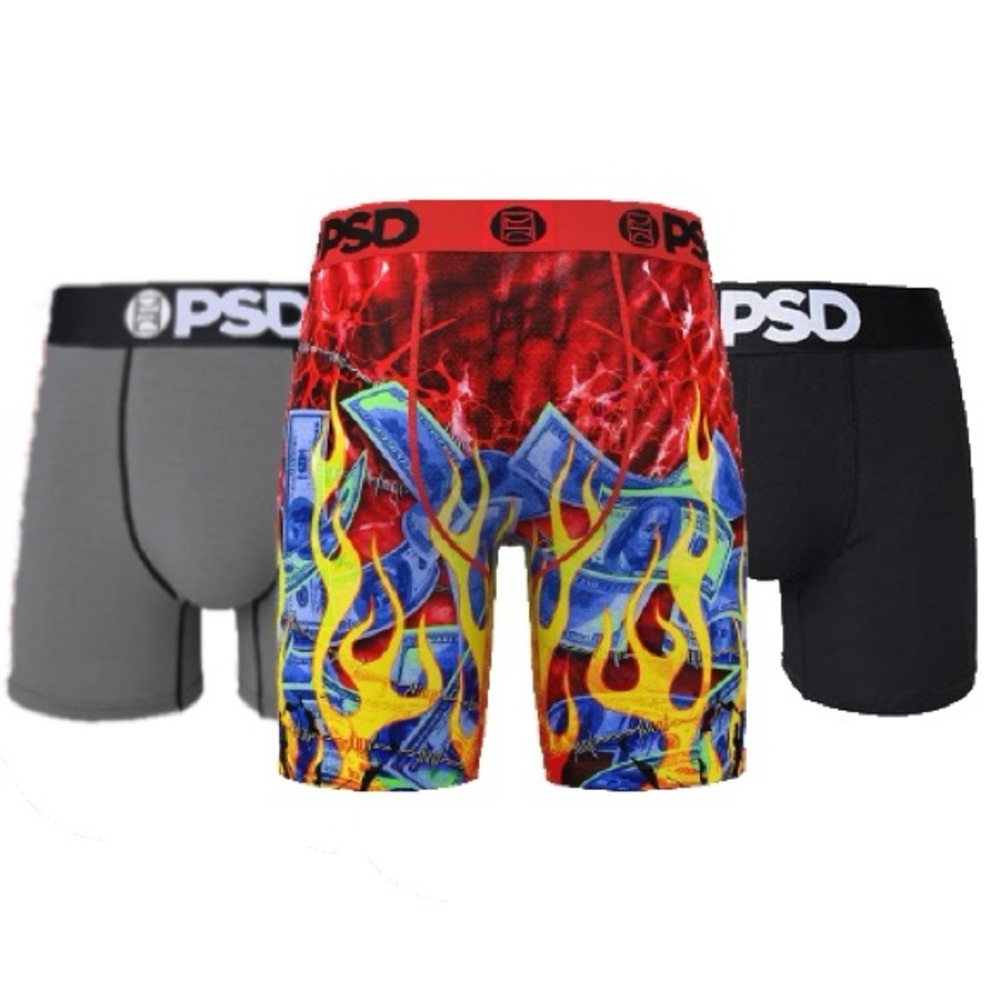 PSD Core Standard Boxer Briefs 3-Pack - Black, Red, Blue